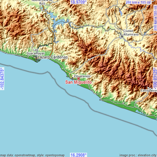 Topographic map of San Miguelito
