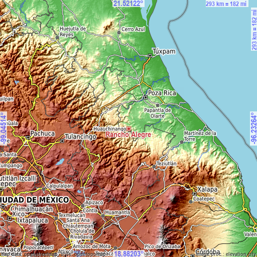 Topographic map of Rancho Alegre