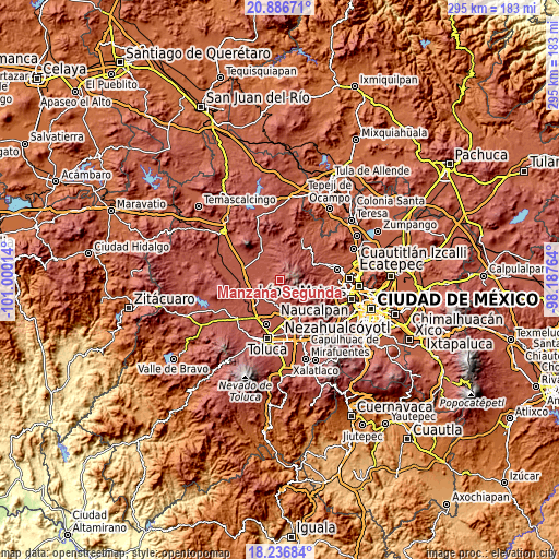 Topographic map of Manzana Segunda