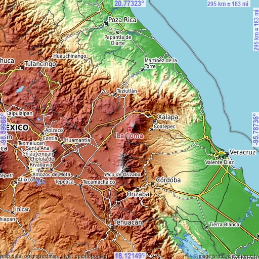 Topographic map of La Toma