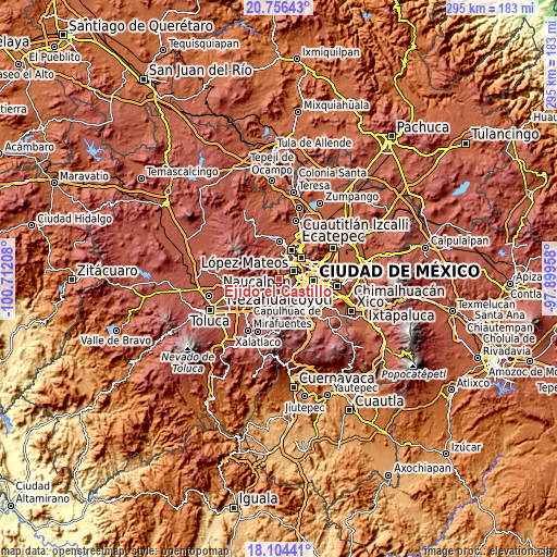 Topographic map of Ejido el Castillo