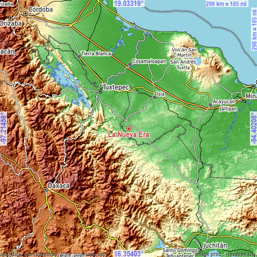 Topographic map of La Nueva Era