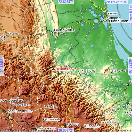 Topographic map of Ocuiltzapoyo