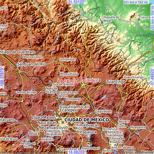 Topographic map of La Sala (La Caliente)