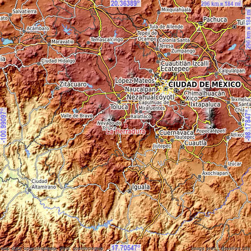 Topographic map of La Herradura