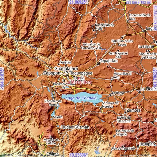 Topographic map of La Mezquitera