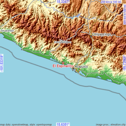 Topographic map of El Espinalillo