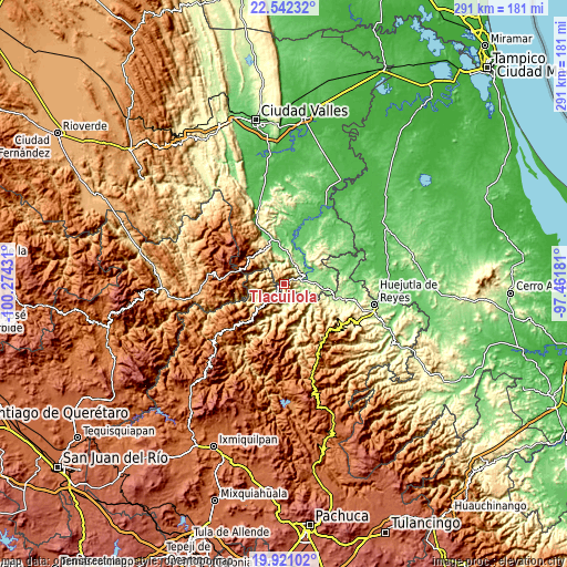 Topographic map of Tlacuilola