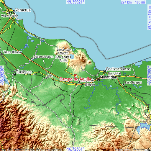 Topographic map of Campo de Águila