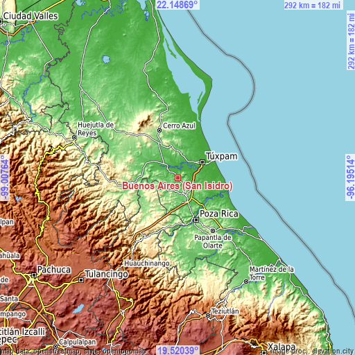 Topographic map of Buenos Aires (San Isidro)