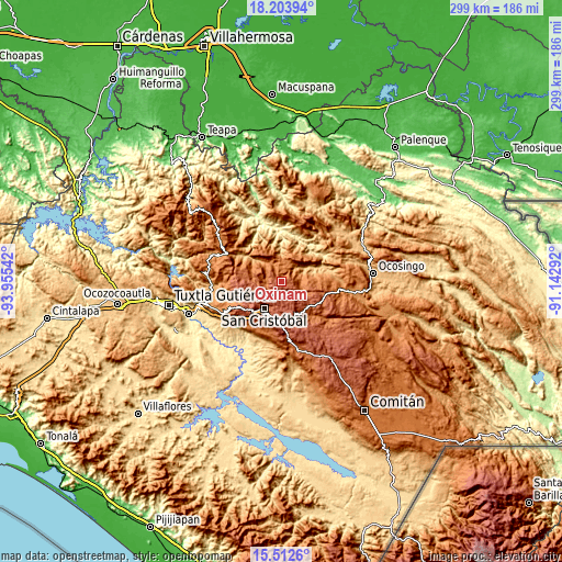 Topographic map of Oxinam