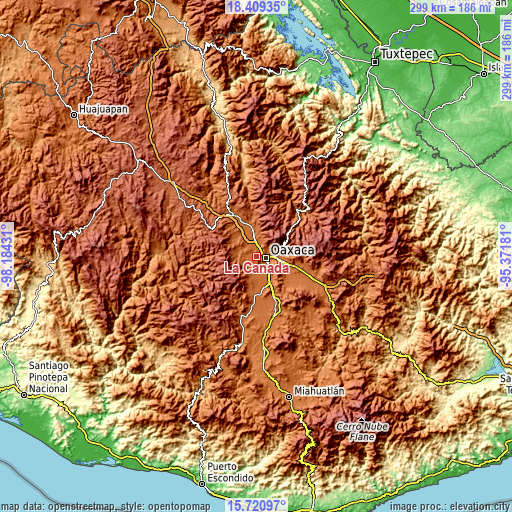 Topographic map of La Cañada