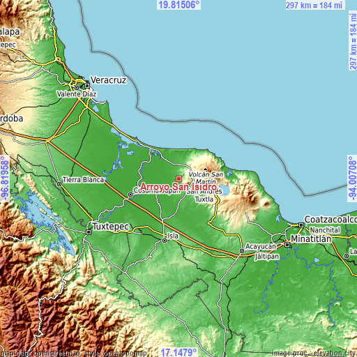 Topographic map of Arroyo San Isidro