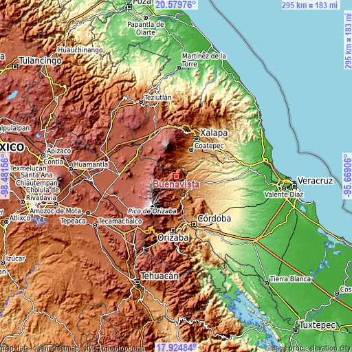 Topographic map of Buenavista