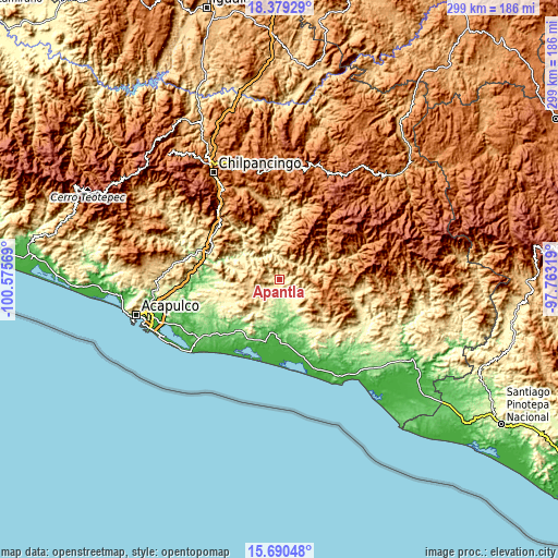 Topographic map of Apantla