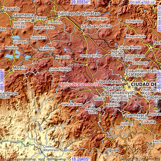 Topographic map of Barrio de Puentecillas