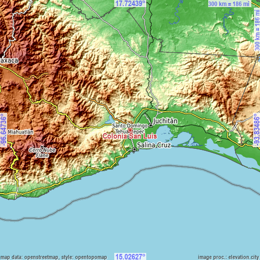 Topographic map of Colonia San Luis