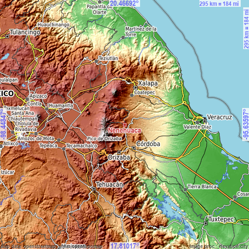 Topographic map of Nenehuaca