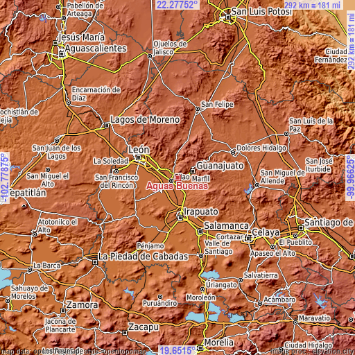 Topographic map of Aguas Buenas