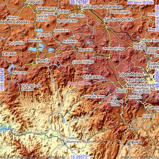 Topographic map of Camémbaro