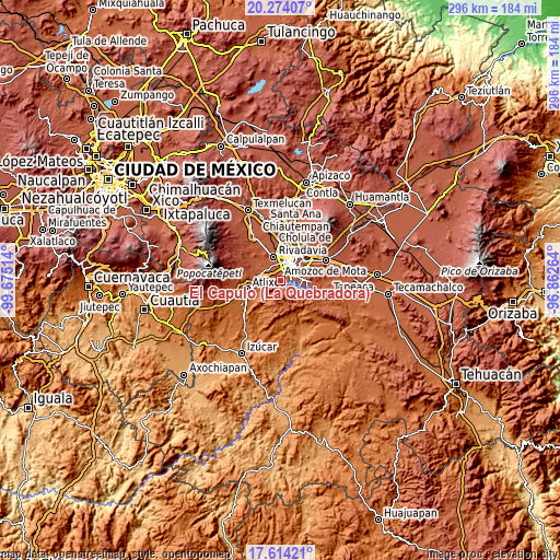 Topographic map of El Capulo (La Quebradora)