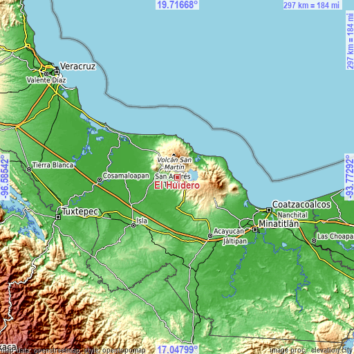 Topographic map of El Huidero