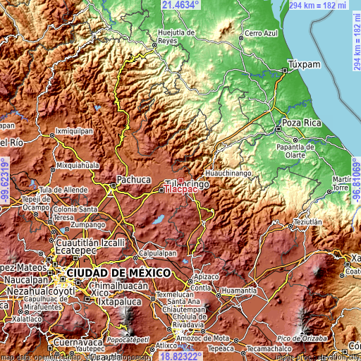 Topographic map of Tlacpac