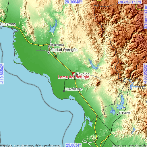 Topographic map of Loma del Refugio