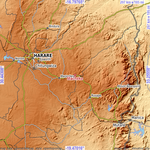 Topographic map of Macheke