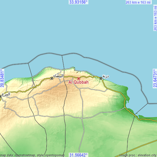 Topographic map of Al Qubbah