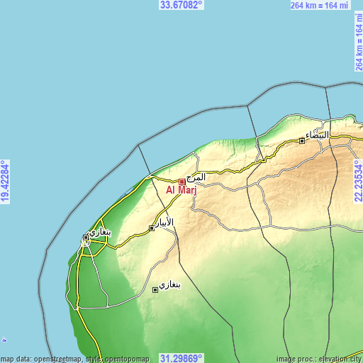 Topographic map of Al Marj