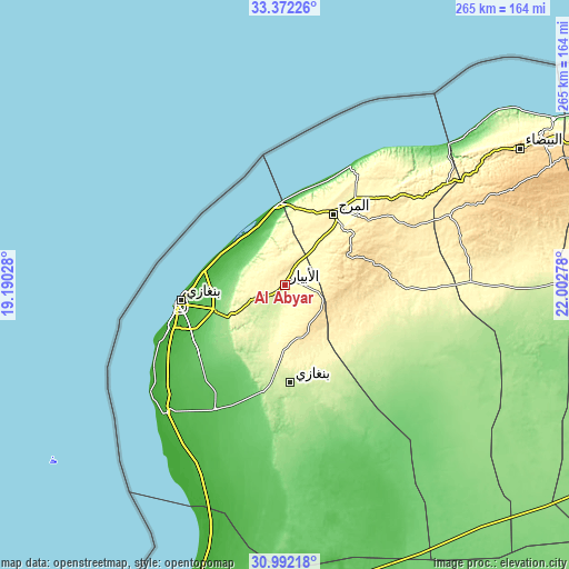 Topographic map of Al Abyār
