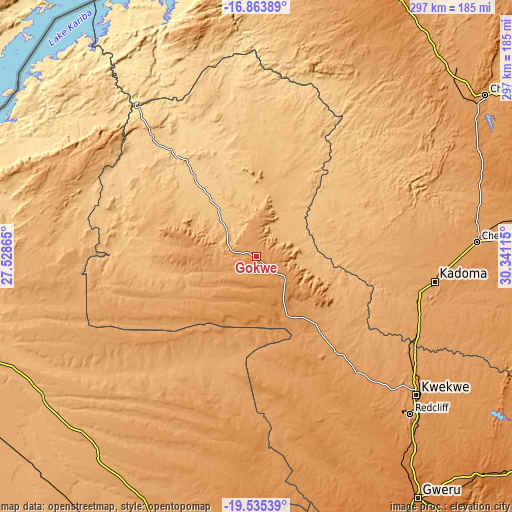 Topographic map of Gokwe