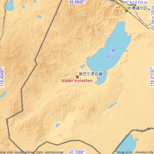 Topographic map of Alatan'molezhen