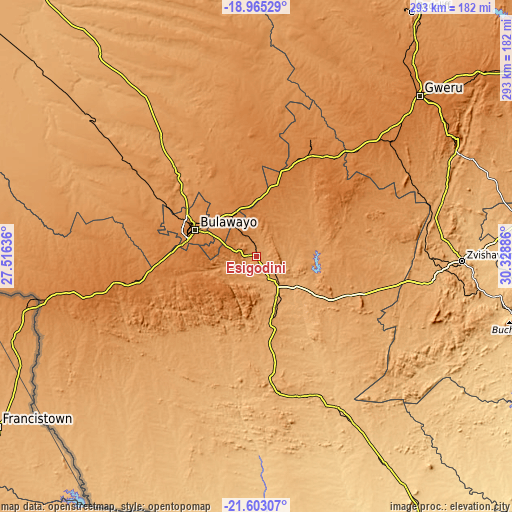 Topographic map of Esigodini