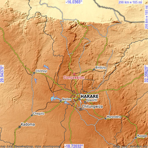 Topographic map of Concession