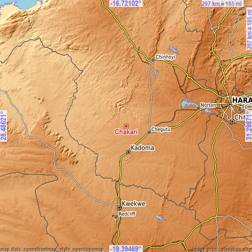 Topographic map of Chakari
