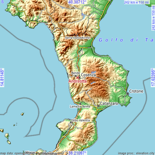 Topographic map of Andreotta