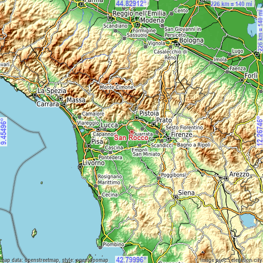 Topographic map of San Rocco