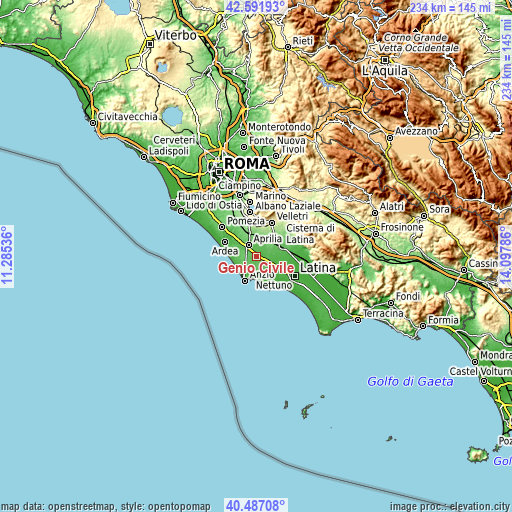 Topographic map of Genio Civile