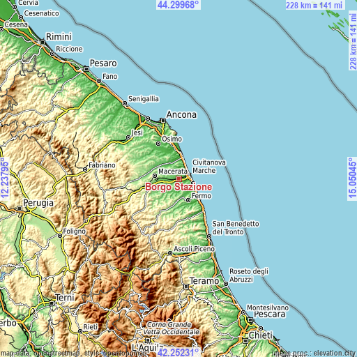 Topographic map of Borgo Stazione