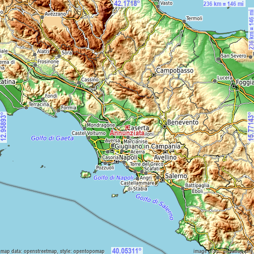Topographic map of Annunziata
