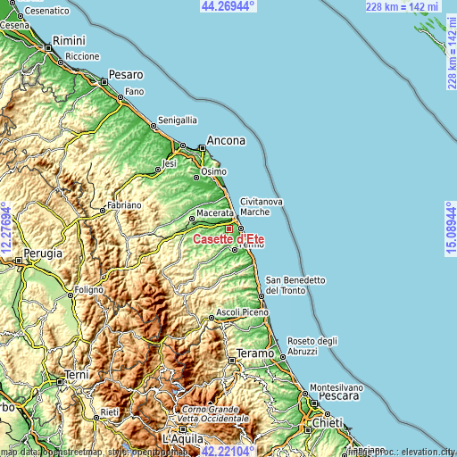 Topographic map of Casette d'Ete