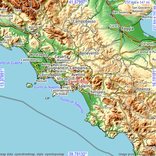 Topographic map of San Pietro