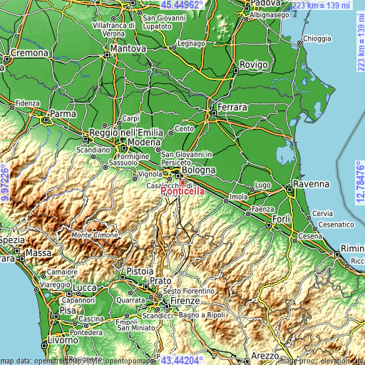 Topographic map of Ponticella
