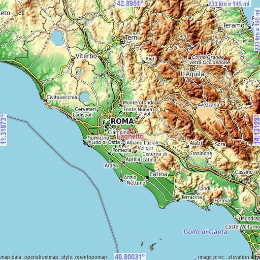 Topographic map of Laghetto