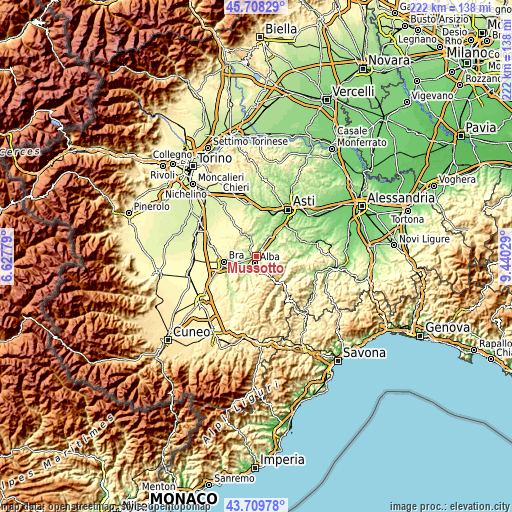 Topographic map of Mussotto