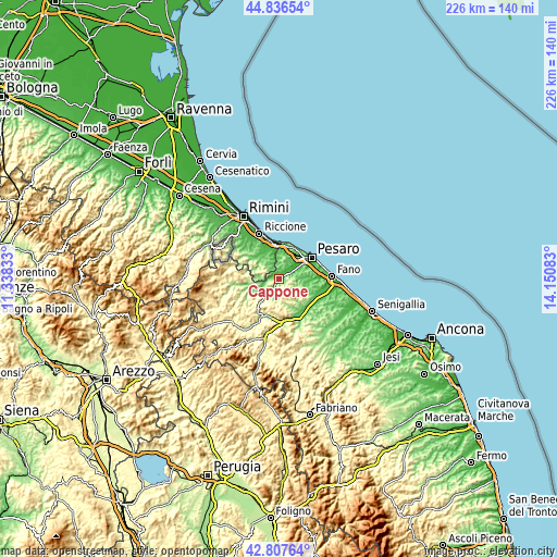 Topographic map of Cappone
