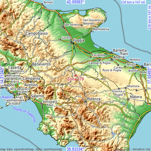 Topographic map of Zona 179