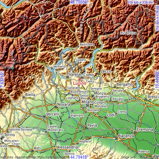 Topographic map of Lucino
